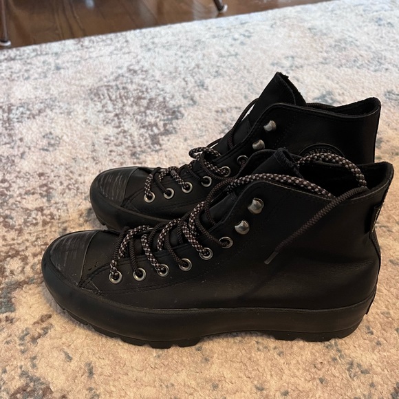 black converse platform boots